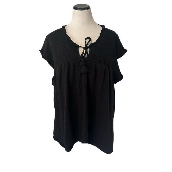New! Lane Bryant Black Boho Top Sz 30/32 - Picture 1 of 5